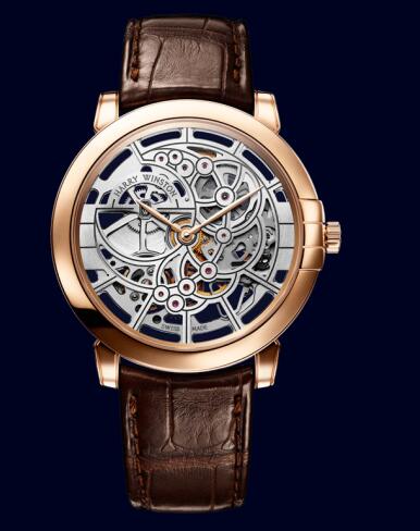 Harry Winston Midnight Skeleton MIDAHM42RR001 Replica Watch